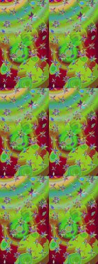 Çiçek kompozisyonu, el boyası, hassas şablon. Yeşil ve kırmızı renkte manzaralı çiçek deseni. Sevgililer günü ve tebrik kartı konsepti için şık bir davetiye. Üst görünüm, yumuşak biçim.