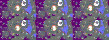 Renkli Bahar Teması eskiz kalıbı. Düz Çiçek Elementleri Tasarımı. Gri ve nötr renkte çiçekler. Raster illüstrasyonunda çiçek deseni çizimi.