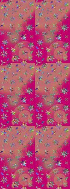 Pembe ve morumsu renkte çiçekler. Elle boyanmış suluboya resim çizimi çiçekler ve bitkiler.