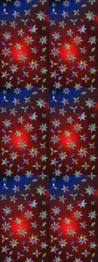 Raster çiçek izi. Raster Yumuşak kumaş deseni. Klasik taslak çizimi. Çiçek kahverengi ve kırmızı çizim deseni.