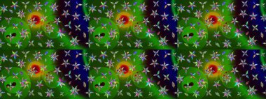 Raster Illustrasyon 'daki Çiçek Deseni' nin son moda çizimi. Güzel kumaş deseni. Renkli Yaz Temalı eskiz kalıbı. Düz Çiçek Elementleri Tasarımı.