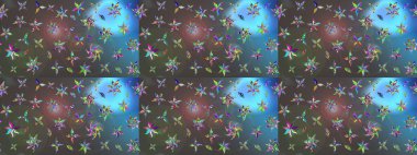 Çiçek kolajı. - Gri ve mavi çiçekler. Çiçek kompozisyonu. Raster deseni. Küçük çiçekte güzel bir desen var. Doğa. Çiçek arka planı.