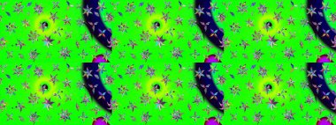 Eskiz arkaplan modeli. Vadinin yeşil ve mavi renkli çiçekleri. Suluboya, elle çizilmiş. Raster - stok.