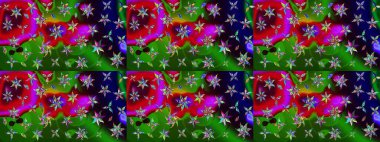 Şirin çiçek elementleri. Raster illüstrasyonu. Taslak desenli, modaya uygun kumaş deseni. Renkli Bahar Teması eskiz kalıbı. Düz Çiçek Elementleri Tasarımı.