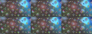 Çiçekli yumuşak bir eskiz şekli. Raster çiçekleri klasik tarzda çizilmiş. Yumuşak, bahar çiçekleri mavi ve gri renklerde. Raster illüstrasyonu.