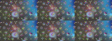 Küçük çiçekteki sevimli çiçek deseni. Mavi ve gri renkte çiçekler. Raster illüstrasyonu.