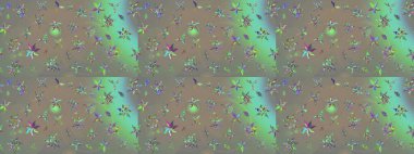 Sevimli çiçek raster deseni. Gri ve bej renkli çiçekler. Renkli Bahar Teması eskiz kalıbı. Düz Çiçek Elementleri Tasarımı.