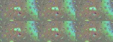 Raster çiçek desenleri çiziyor. Vadinin gri ve bej renkli çiçekleri.