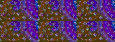 Çiçek arkaplan. - Kahverengi ve mor çiçekler. Çiçek kolajı. Çiçek kompozisyonu. Doğa. Raster deseni. Küçük çiçekte güzel desen var..