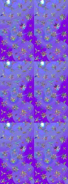 Tekstil veya kitap kapakları, imalat, duvar kağıtları, baskı, hediye paketi ve yapıştırma kitabı için çiçek eskizi geçmişi. Raster illüstrasyonu. Küçük ölçekli çiçeklerdeki basit sevimli desen.