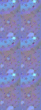 Mor ve mavi renklerde. Raster illüstrasyonu. Anti-stres için Raster soyut şablon sayfası.