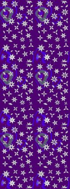 Çiçekli eskiz çizimi. Renkli Yaz Temalı eskiz kalıbı. Düz Çiçek Elementleri Tasarımı. Mor ve nötr renkte çiçekler.