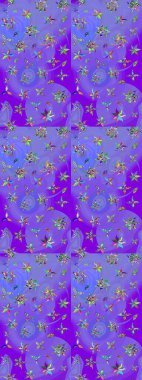 Raster illüstrasyonu. Modaya uygun kumaş deseni. Küçük çiçekteki sevimli çiçek deseni. Tony 'nin kumaş desenini çiz.