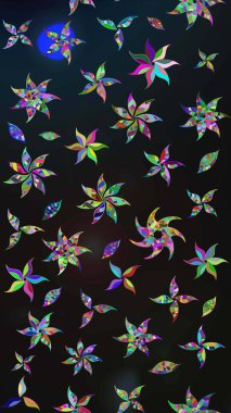 Çiçekler gri ve maviye. Suluboya, elle çizilmiş. Raster hisseleri. Taslak arkaplan deseni.