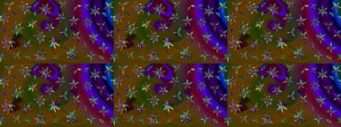 Sevimli çiçek raster deseni. Kahverengi ve yeşil renkli çiçekler. Renkli Bahar Teması eskiz kalıbı. Düz Çiçek Elementleri Tasarımı.