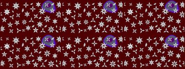 Küçük çiçekteki sevimli çiçek deseni. Kırmızı ve nötr renkte çiçekler.