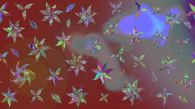 Küçük çiçekte güzel bir çiçek deseni var. Raster deseni. Çiçekli çiçek deseni, suluboya..