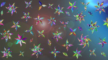 Suluboya, elle çizilmiş. Gri ve mavi renkte yaprakları olan yabani çiçekler. Eskiz arkaplan modeli. Raster illüstrasyonu.