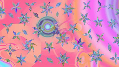 Çiçekli eskiz deseni. Suluboya çizimi. El çizimi. Pembe ve nötr renkte çiçekler.