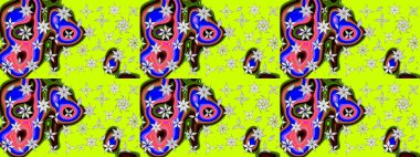 Sevimli küçük çiçek desenle. Raster resim. Çiçek desenli çiçek ve yaprakları ile.