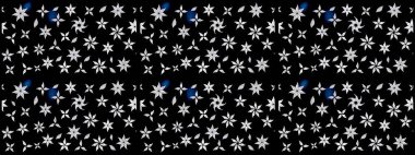 Siyah ve nötr renklerde çiçekler. Güzel çiçek deseni. Renkli Bahar Teması eskiz kalıbı. Düz Çiçek Elementleri Tasarımı.