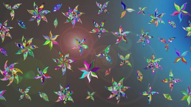 Nazik, narin çiçek arkaplanı. Çiçekli karalama şeklinde Raster çiçek deseni. Gri ve mavi renkte çiçekler.