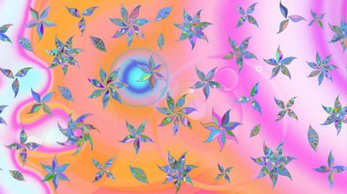 Tarafsız ve pembe çiçekli bahar çiçekleri. Motley illüstrasyonu. Küçük çiçekte güzel bir desen. Moda baskıları için zarif bir şablon. Küçük renkli çiçekler..