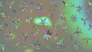 Küçük çiçekli yay deseni çiz. Raster illüstrasyonu. Suluboya stilinde gri ve bej renkler üzerine.