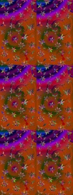 Etnik Mandala havlusu. Taslak süsleme izi. Raster Henna tarzı. Sınır Kızılderili çiçekli paisley patten. Tebrik kartı arkaplanı, boyama kitabı, arkaplan, tekstil için kullanılabilir.