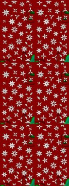 Raster illüstrasyonu. Çiçek deseni. Kırmızı ve nötr renkler üzerine çiçek çizimi. Kırmızı ve nötr renklerde çiçekler. Şatafatlı bahar bahçesi dokusu.