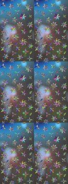 Vadinin mavi ve gri renkli çiçekleri. Raster çiçek desenleri çiziyor..