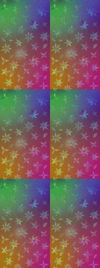 Nazik, narin çiçek arkaplanı. Çiçekli karalama şeklinde Raster çiçek deseni. Kahverengi ve mor renkte çiçekler.