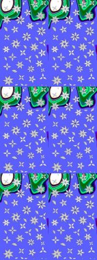 Çizim kalıbı. Ultraviyole kumaş deseni. Raster illüstrasyonu. Organik motif arkaplanı.