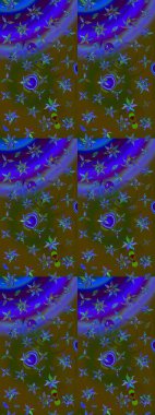 Karşılama ya da düğün geçmişi olarak kullanılabilir. Kahverengi ve mavi lale çiçekli Raster eskiz deseni. Paket kağıdı için en iyisi. Doğal kozmetik ürünleri, parfüm, çiçekçi dükkanı için bahar ihalesi tasarımı.