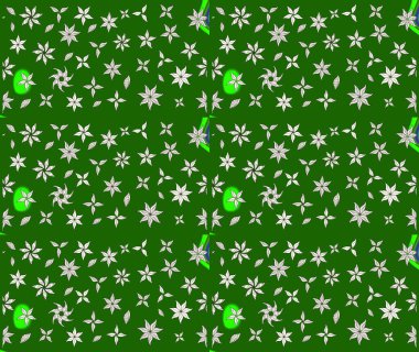 Raster illüstrasyonu. Taslak dekoratif arka plan, çiçek mandala. Çiçek. Yeşil renklerde.