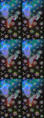 Küçük çiçekteki sevimli çiçek deseni. Gri ve mavi renkte çiçekler.