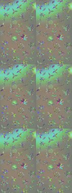 Gri ve bej renkli çiçekler. Raster illüstrasyonu. Asya tekstil tarzında. Raster illüstrasyonu. Çiçek desenini çiz.