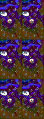 Sevgililer günü ve tebrik kartı konsepti için şık bir davetiye. Manzaralı çiçek deseni. Çiçek kompozisyonu, el boyası, hassas şablon. Üst görünüm, yumuşak kahverengi ve mavi renk.