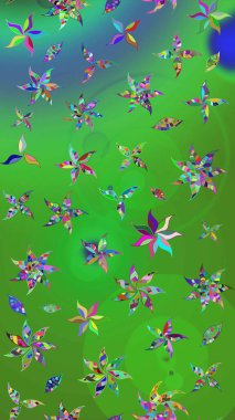 Küçük çiçekli şirin bir desen. Çiçek ve yapraklı çiçek deseni. Raster illüstrasyonu.