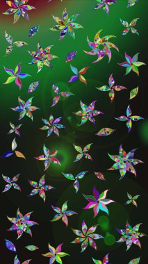 Tekstil tasarımı için gri ve yeşil renkli geleneksel halk çiçekleri. Üzerinde gelincikler ve vadi zambakları olan renkli çiçek desenli nakış..