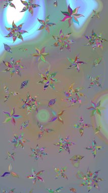 Raster çiçek izi. Çiçek grisi ve bej çizim deseni. Klasik taslak çizimi. Raster Yumuşak kumaş deseni.