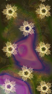 Stilize Çiçekler. Raster illüstrasyonu. Folk Style. Tekstil için Lacy Fashion Print. Lace Snowflakes 'in etnik kökü. Mandalas 'ın dekoratif dokusu. Kumaş veya Duvar Kağıdı için Tasarım.