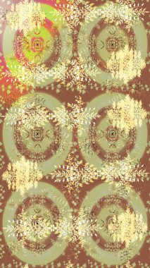 Raster illüstrasyonu. Kar tanelerinin soyut arkaplanlı Noel şablonu. Tarafsız, kahverengi ve bej renkler. Noel ve Yeni Yıl moda baskıları için tatil tasarımı.