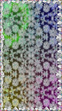 Renkli Bahar Temalı Kusursuz Arkaplan. Raster illüstrasyonunda kusursuz çiçek deseni. Düz Çiçek Elementleri Tasarımı. Süslü kumaş deseni.