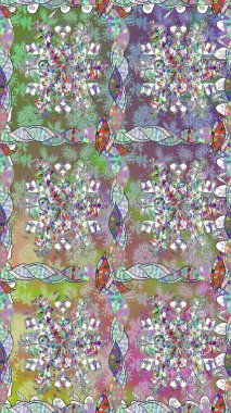 Tarafsız renklerde çiçekler. Düz Çiçek Elementleri Tasarımı. Renkli Bahar Temalı Kusursuz Arkaplan. Çiçeksiz desenli arka plan, yaz çiçekleri..