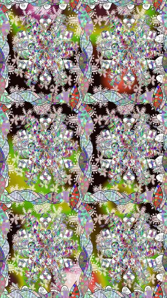 Küçük çiçekte hoş bir çiçek deseni var. Çiçeksel elementlerle süslenmiş zarif raster dokusu. Parlak çiçekli nötr renklerde soyut, pürüzsüz desen.