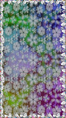 Gri renkli parlak çiçekli halı ile kusursuz desen..