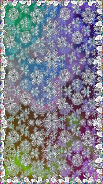 Raster illüstrasyonu. Çiçek ve yapraklı karalama şeklinde Raster çiçek deseni. Gri renkte bahar çiçekleri..