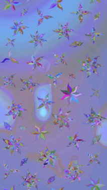 Raster illüstrasyonu. Çiçek deseni. Renkli Bahar Teması eskiz kalıbı. Düz Çiçek Elementleri Tasarımı. Chichi kumaş deseni çiz.