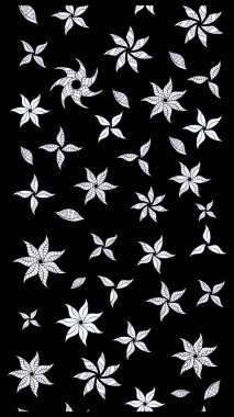 Küçük çiçekteki sevimli çiçek deseni. Siyah ve nötr renkte çiçekler.